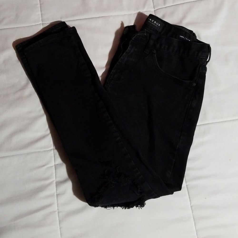 Black Skinny Ripped Jeans from PacSun